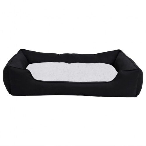 Vidaxl sof&aacute; acolchado rectangular con coj&iacute;n negro y blanco para perros, , large Imagen numero 8