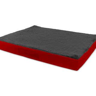 Gauty Cama Redonda Tela Impermeable y pelo - Rojo y gris para Perros y Gatos  