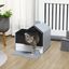 PawHut Arenero Cubierto para Gatos Caja de Arena Cerrada para Gatos con Bandeja Extraíble Pala Pedal Exterior y Filtro Desodorizante 47x45x42 cm Gris., , large indicador imagen numero 2