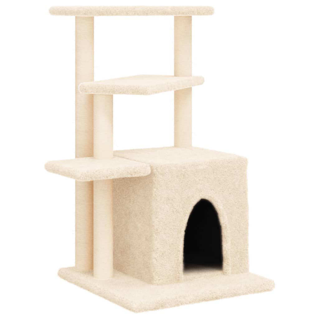 vidaXL Rascador para gatos con postes de sisal color crema 83,5 cm, , large Imagen numero 1