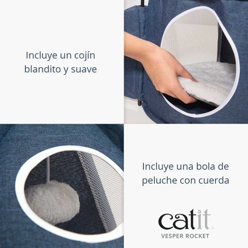 Catit Vesper Rocket de color azul para gatos thumbnail