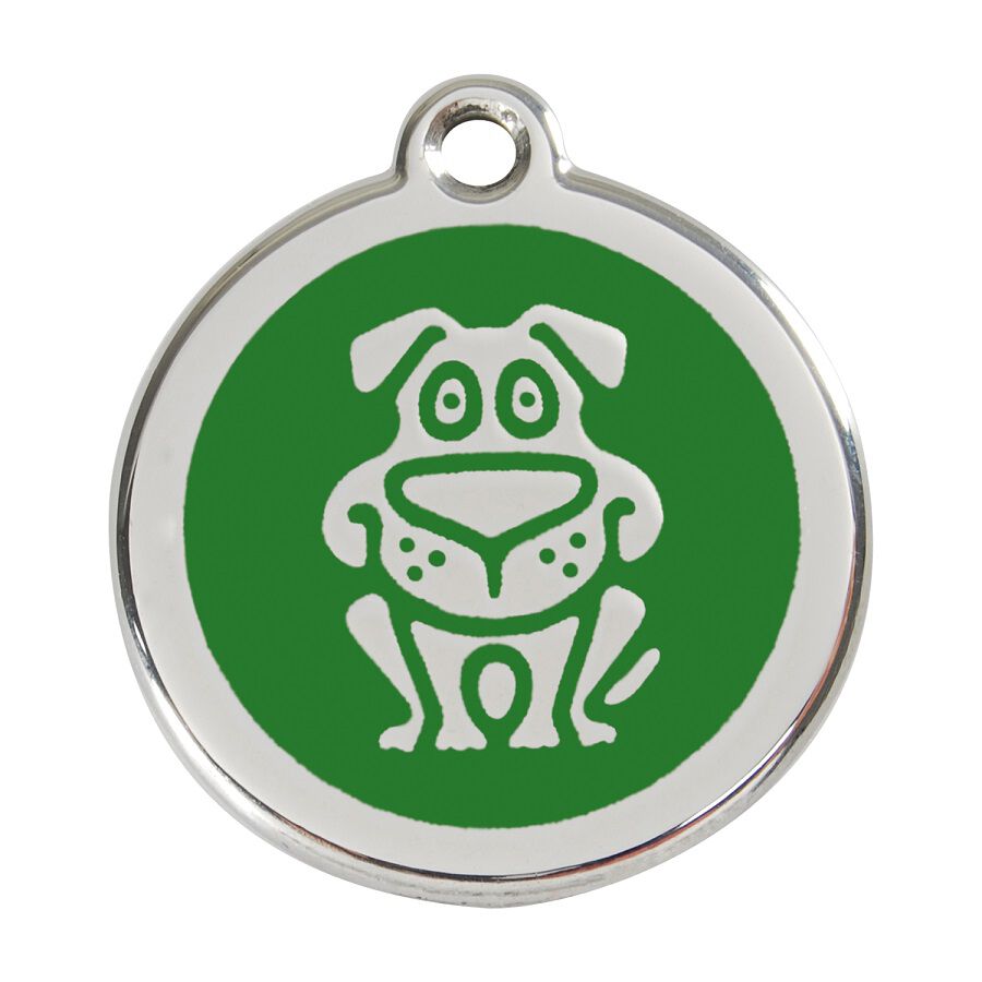 Placa identificativa Acero Inoxidable Esmalte Perro Verde para perros, , large Imagen numero 1