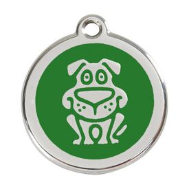 Red Dingo Placa identificativa Acero Inoxidable Esmalte Perro Verde para perros
