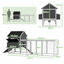 PawHut Gallinero para Exterior Gallinero de Madera Jaula Grande para 8-10 Gallinas con 2 Ponederos Techo Asfáltico Bandeja Extraíble y Rampa 347x160x150 cm Gris y Blanco, , large indicador imagen numero 3