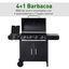 Barbacoa de Gas con 5 Quemadores de Acero Inoxidable Fogón y Parrilla con Tapa y Ruedas, , large indicador imagen numero 4