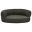 Vidaxl sofá acolchado ovalado con cojín gris oscuro para perros, , large indicador imagen numero 6
