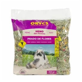 Heno Prado de Flores ORYCS heno natural premium procedente de praderas del Pirineo 500 g