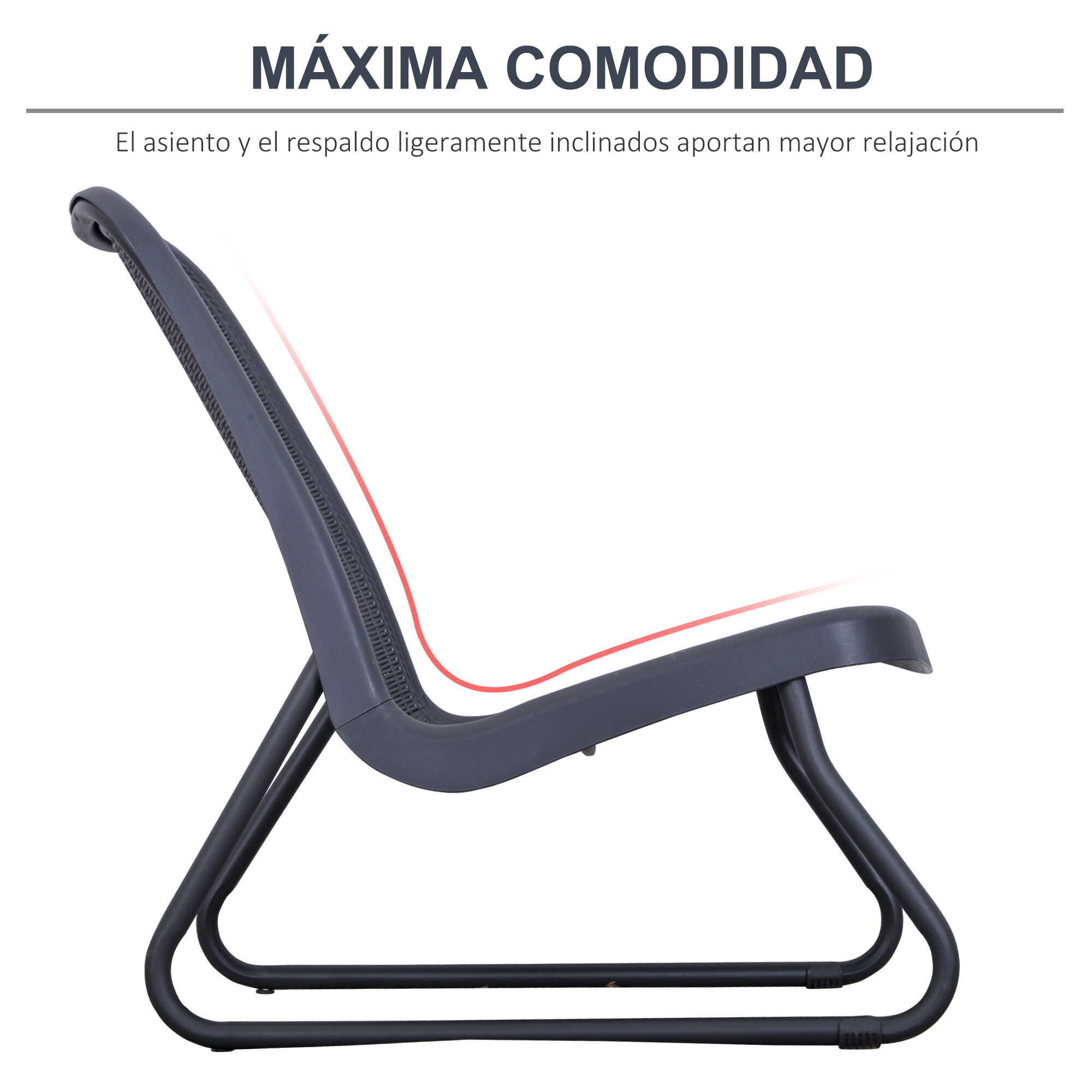Outsunny Conjunto de Muebles de Jard&iacute;n 3 Piezas Juego de 2 Sillas y Mesa con Encimera de Cristal Templado Efecto M&aacute;rmol, , large Imagen numero 5