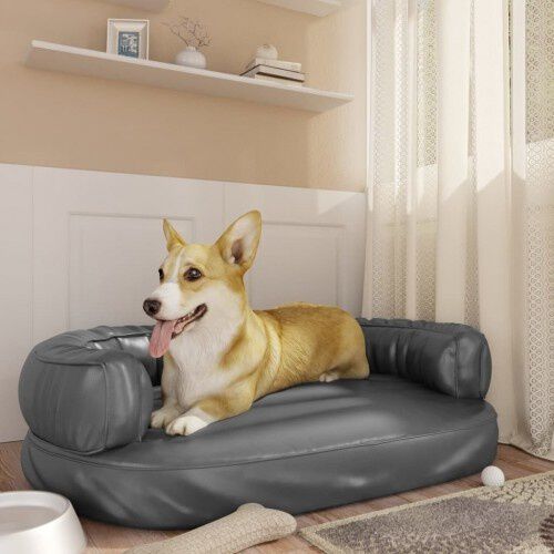 Vidaxl sof&aacute; acolchado rectangular gris para perros, , large Imagen numero 4