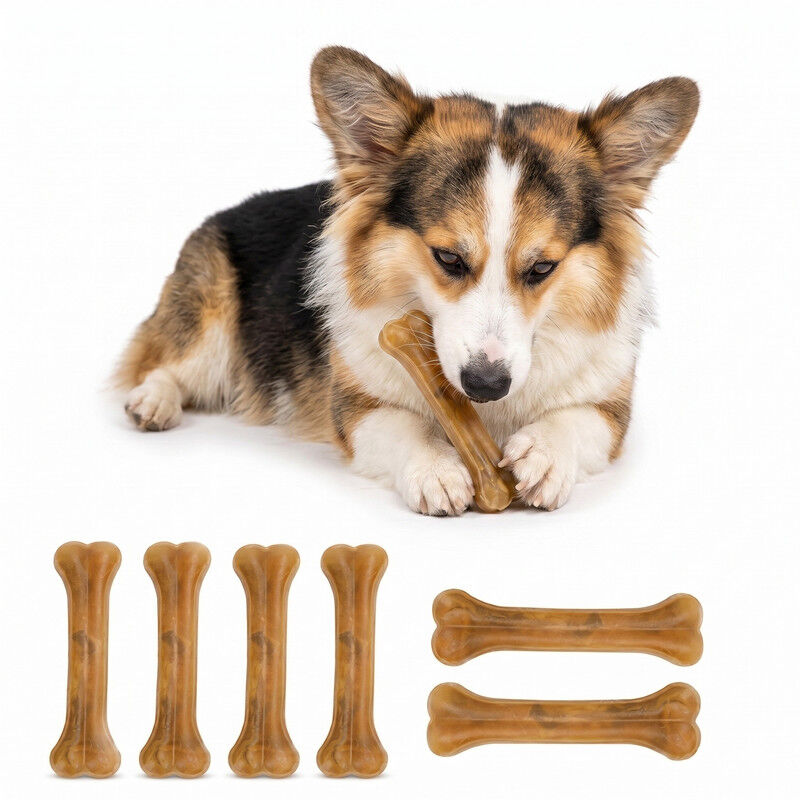 Nobleza 6x Huesos Prensados para Perros 25cm, Snack Dental de Piel de Vacuno 100% Natural, Sabor a Res, Juguete Masticable para Fortalecer Dientes y Enc&iacute;as, Ideal para Perros Medianos y Grandes, , large Imagen numero 6