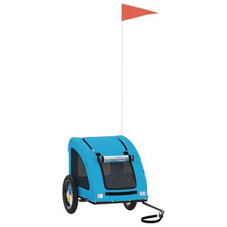 VidaXL Oxford Remolque de bicicleta hierro y tela Azul para perros