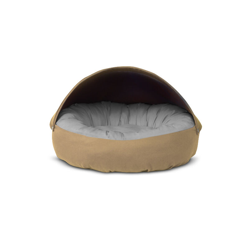 Gauty Cama Redonda para Perros y Gatos  Tela de sarga - Beige y gris, , large Imagen numero 1