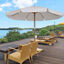 Outsunny Sombrilla de Jard&iacute;n &Oslash;325x250 cm Parasol de Madera con Sistema de Polea Techo de Ventilaci&oacute;n y 8 Varillas de Bamb&uacute; para Terraza Balc&oacute;n Exterior Beige, , large indicador imagen numero 2