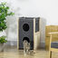 Pawhut Cama Cueva para Gatos de Madera Barril Rascador para Gatos Casa para Gatos de Interior con 2 Cojines Extra&iacute;bles y Lavables Tablero de Sisal 40x40x70 cm Gris, , large indicador imagen numero 2