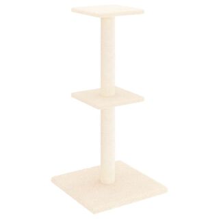 VidaXL Rascador con plataformas y poste de sisal crema para gatos