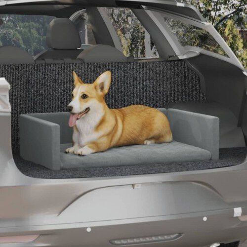 Vidaxl cama de maletero gris claro para perros, , large Imagen numero 2