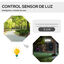 Outsunny Farol Solar de Jardín con 3 Luces LED Impermeable IP44 Sensor de Noche Farola de Exterior para Camino Terraza Patio Acero Inoxidable 51,5x47x182,5 cm Negro, , large indicador imagen numero 4
