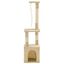 VidaXL Rascador con poste de sisal y cueva color Beige, , large indicador imagen numero 2