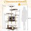 COSTWAY Árbol para Gatos de 175 cm, Torre para Gatos de Madera, con Plataformas Multinivel, Rascadores y Columnas de Cuerdas de Sisal, Casa para Gatos Recubierta en Tejido Afelpado, Intustrial, , large indicador imagen numero 5