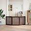 vidaXL Puerta para perros plegable 3 paneles madera álamo marrón 150cm, , large indicador imagen numero 8