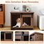 COSTWAY Jaula para Perros Medianos, 80x60x60 cm, Muebles de Jaula para Perros con Puerta Corrediza, Tubos Met&aacute;licos a Prueba de Masticar, Mesa Auxiliar Perrera para Mascotas Peque&ntilde;as Medianas (Marr&oacute;n), , large indicador imagen numero 4