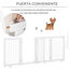 PawHut Barrera para Perros Plegable Valla para Mascotas de 4 Paneles con Puerta Pequeña Barrera de Seguridad para Escalera Pasillo 220x36x91 cm Blanco, , large indicador imagen numero 5