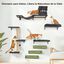 Fukumaru Set de Muebles de Pared para Gatos con Puente y Rascador &ndash; Gimnasio de Escalada Completo, Madera Maciza, Ahorro de Espacio, Alta Resistencia, , large indicador imagen numero 3