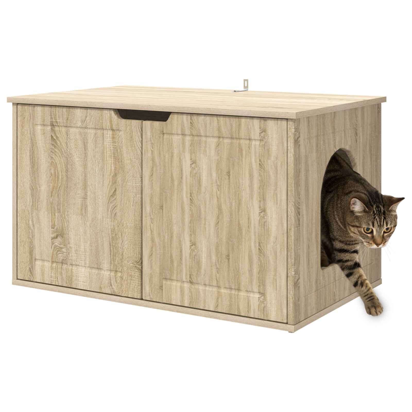 vidaXL Casa para Gatos Sonoma 85 x 55 x 53,5 cm Madera de ingenier&iacute;a, , large Imagen numero 3