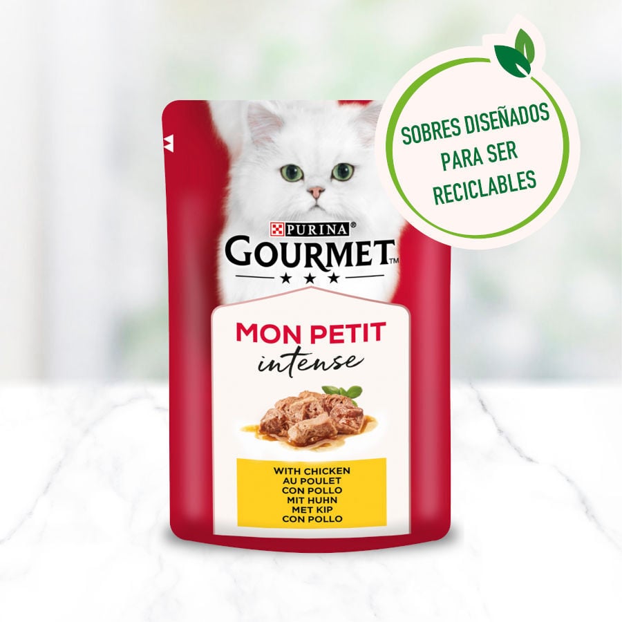 Gourmet Mon Petit Selección Aves en salsa sobre para gatos thumbnail