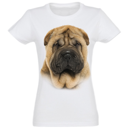 Camiseta Mujer Shar Pei color Blanco, , large Imagen numero 1