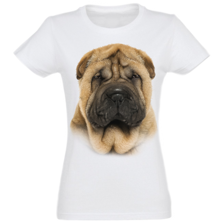 Camiseta Mujer Shar Pei color Blanco