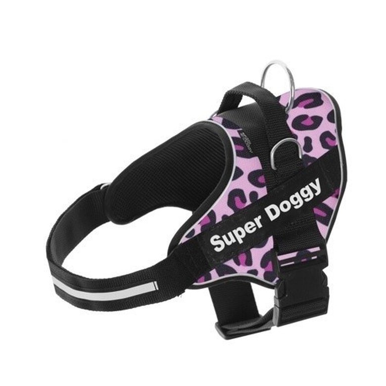 Arnés Super Doggy personalizado leopardo color Rosa, , large image number null