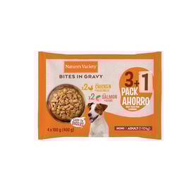 Nature's Variety Bocaditos Pollo y Salm&oacute;n Sobre en Salsa para perros adultos mini