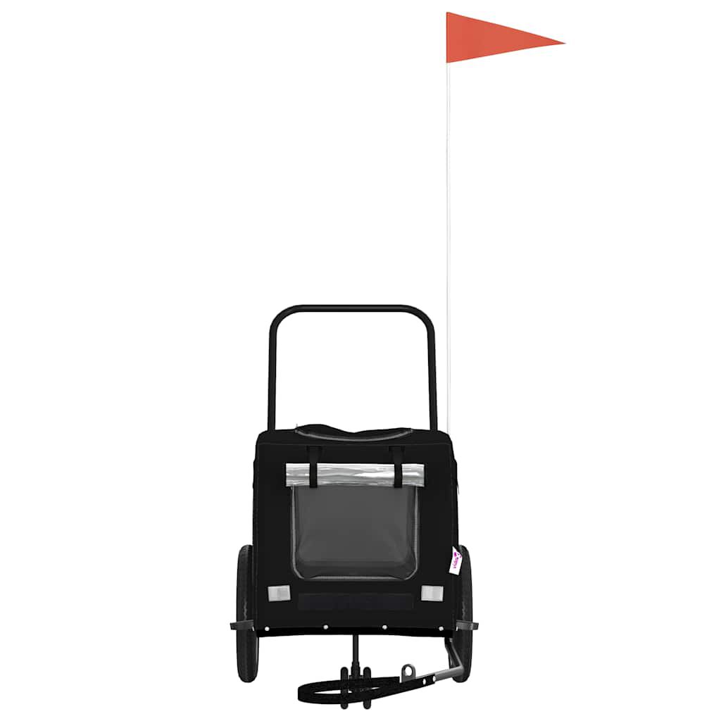 vidaXL Remolque de bicicleta para mascotas Negro 124.5 x 63.5 x 53 cm, , large Imagen numero 3