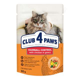 Club 4 Paws Premium Adulto Control de Bolas de Pelo Comida Húmeda para gatos
