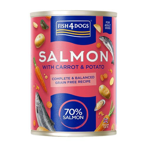 Fish4Dogs Comida h&uacute;meda para perro &ndash; Salm&oacute;n, zanahoria y patata 395 g (pack de 6), , large Imagen numero 4