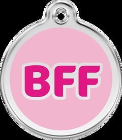 Placa identificativa Acero Inoxidable BFF Rosa Fuerte para perros