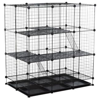 Jaula DIY PawHut para animales pequeños color Negro