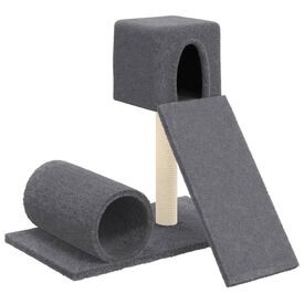 Vida XL Rascador con postes de sisal pequeño gris oscuro para gatos