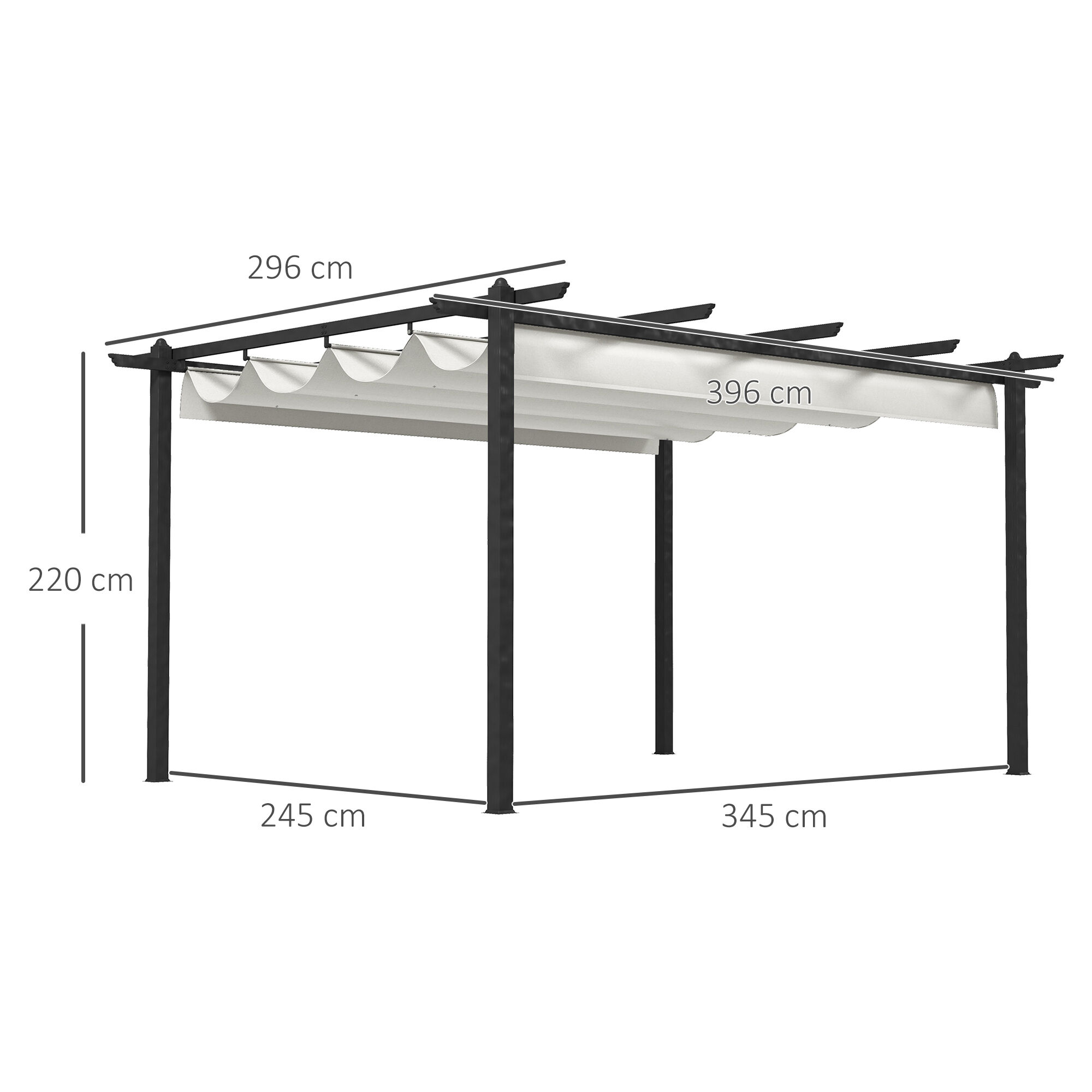 Outsunny Conjunto de P&eacute;rgola Blanco, , large Imagen numero 3