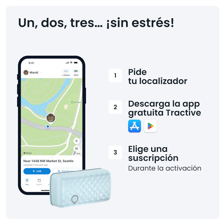 Tractive Cat Mini Localizador GPS Menta para gatos thumbnail