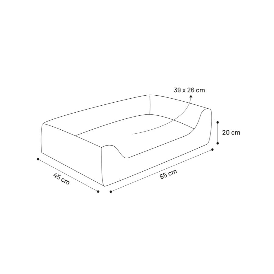 Flamingo Carlota Rectángulo Gris Claro cama cuna para perros thumbnail