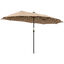 Outsunny Sombrilla Doble de Jardín con 48 Luces LED Solar 450x265x240 cm Parasol para Patio con Manivela Protección Solar para Terraza Balcón Piscina Caqui, , large indicador imagen numero 1