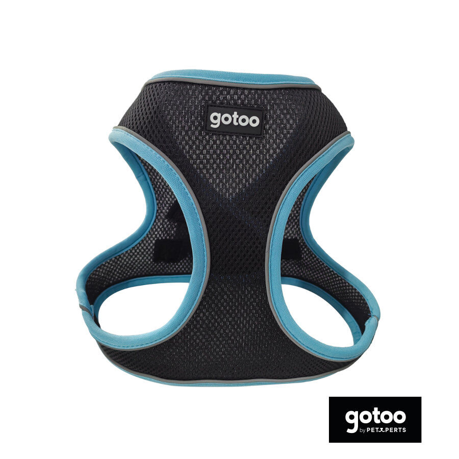 Gotoo Arnés ajustable de malla turquesa/negro para perros thumbnail