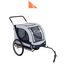 COSTWAY Remolque Bici Perro 2 en 1, Soporta hasta 80 kg, Tejido Oxford 600D, Carro para Perros con Acoplador Universal para Bicicleta, Estructura Plegable con Rueda Delantera Giratoria, Reflectores, , large indicador imagen numero 1