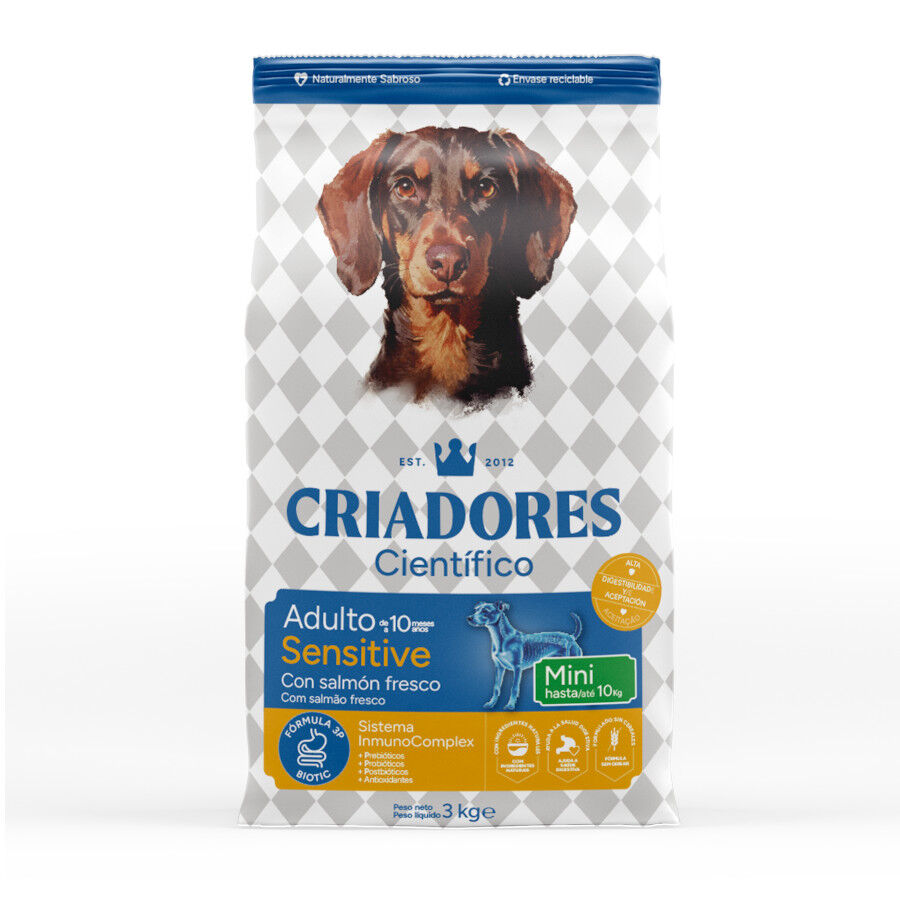 Criadores Cient&iacute;fico Sensitive Adulto Mini Pienso Salm&oacute;n para perros, , large Imagen numero 1
