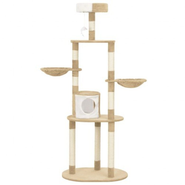 Rascador con postes de sisal para gatos color Beige, , large image number null