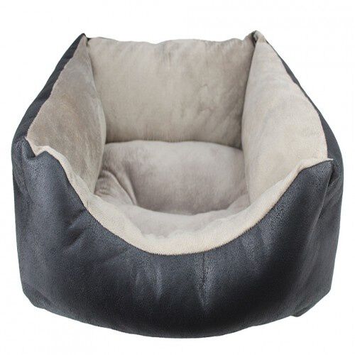 Cuna de tapicer&iacute;a y coralina para perros color Negro, , large Imagen numero 1