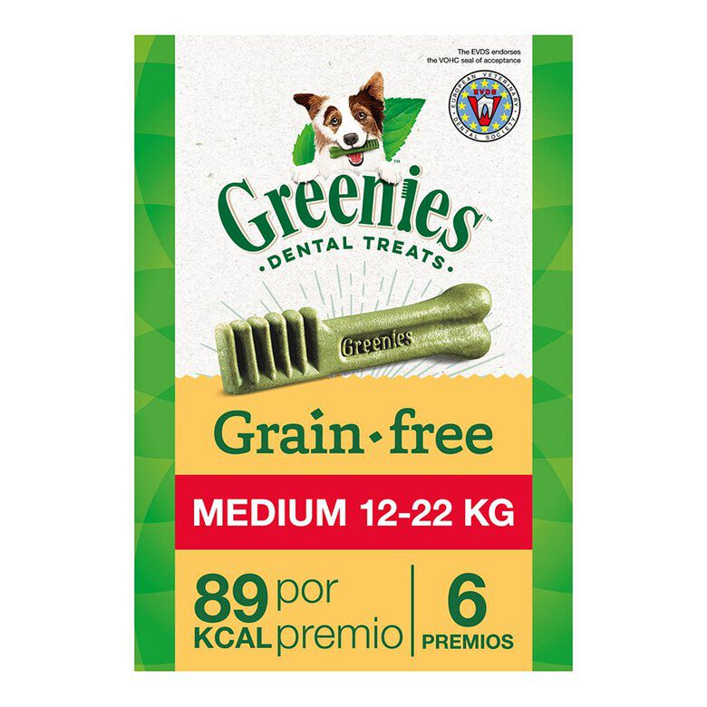 6 barritas Greenies Snacks Dentales 100% Natural Grain Free para Perros Medianos, , large Imagen numero 1
