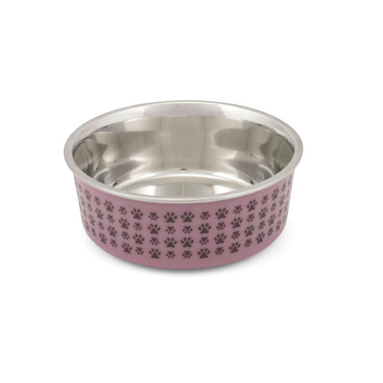 TK-Pet Inox Pawprint Comedero Rosa para perros, , large image number null